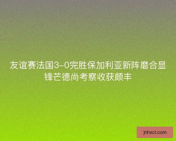 友谊赛法国3-0完胜保加利亚新阵磨合显锋芒德尚考察收获颇丰